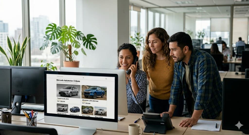 Equipo contactando desarmadurías por teléfono